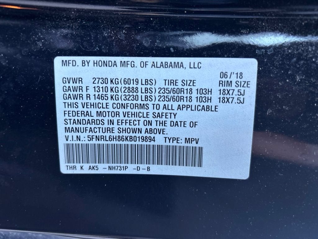 2019 Honda Odyssey Touring